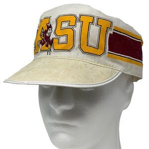 Vintage ASU Sun Devils Painters Hat Cap Fitted 7 3/8 White Arizona University